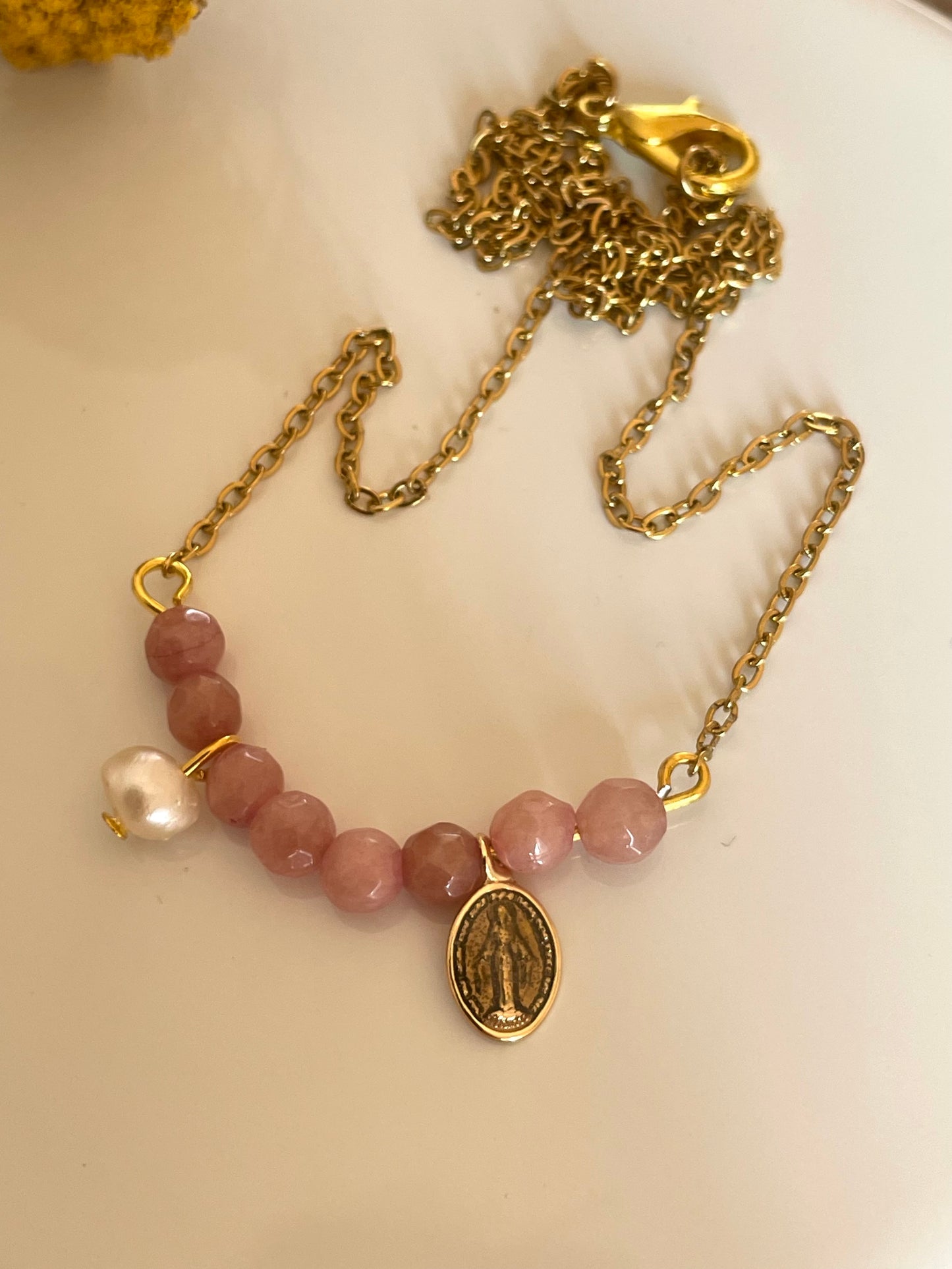Collana charms rosa
