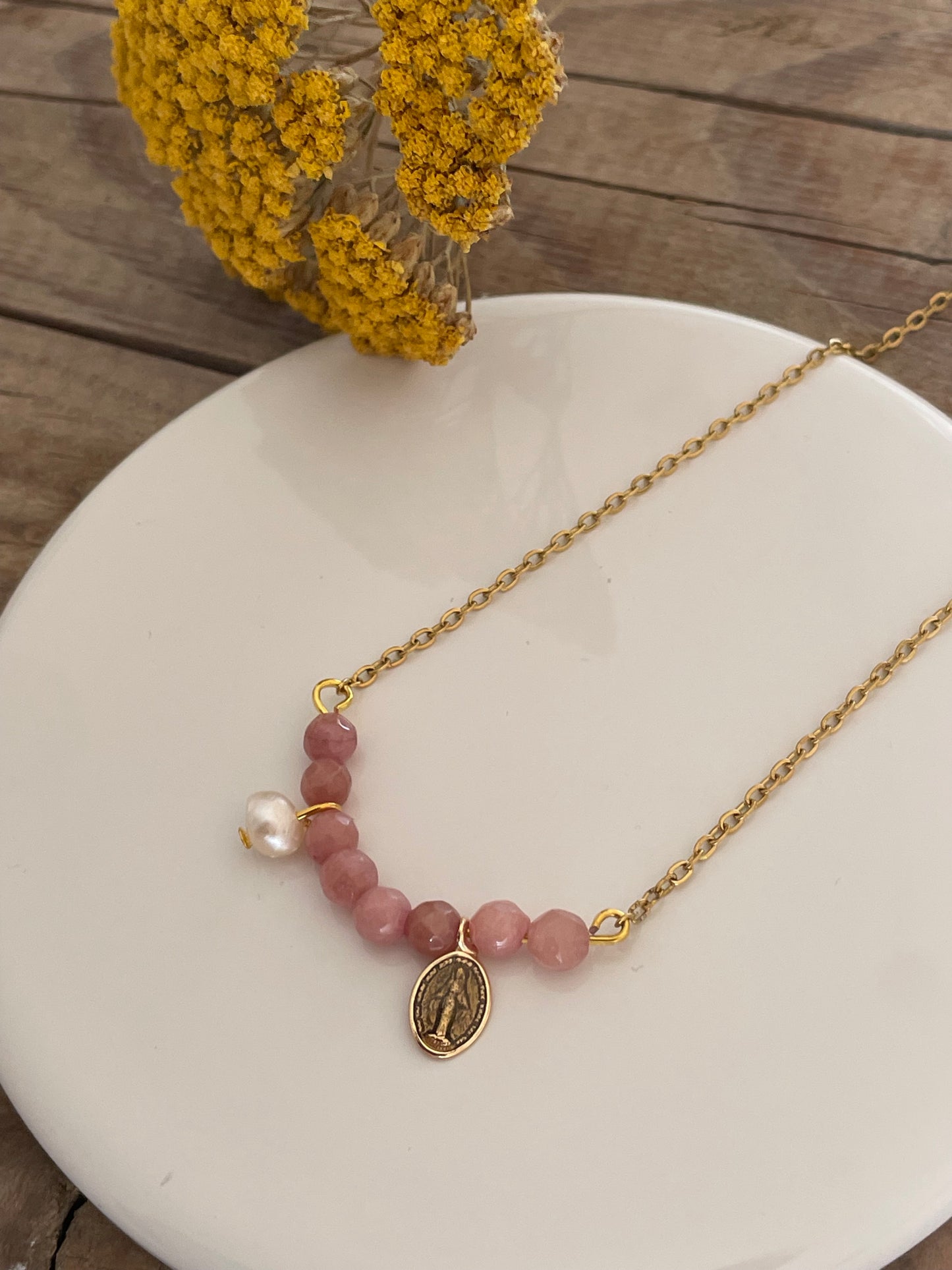 Collana charms rosa