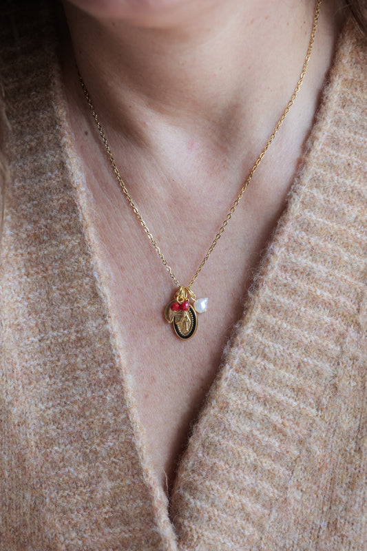 Collana Charms Blu e foglia